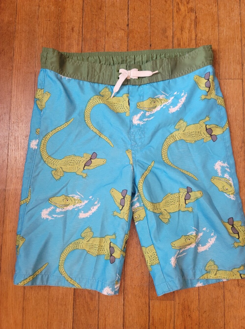 Gymboree Teal Swim Trunks with Alligator Print